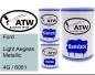Preview: Ford, Light Aegean Metallic, 4G / 6051: 500ml Lackdose + 500ml Klarlack + 250ml Härter - Set, von ATW Autoteile West.